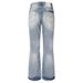 Men's Clothing European And American Street Fashion Ripped Raw Edge Flared Men's Trendy Brand New Loose Distressed Flared Jeans_mkmklike.com