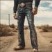 "Women's Slimming Washed Denim Jeans With Floral Embroidery – High Waist Stretch Skinny Pants For Casual & Date Night"_mkmklike.com