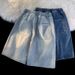 Men's Summer Thin Loose Five-Point Denim Orts Waed Elastic Waist Casual Straight Leg Jeans_mkmklike.com