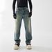 Men's High Street Retro Cleanfit Jeans – Straight-Leg Relaxed Fit Washed Denim Pants (Black/Ash Blue, 28-40)_mkmklike.com