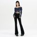 High-quality Pants, New Black Stretch Flared Jeans For Fall/winter 2025, High-waisted Slimming Long Pants_mkmklike.com