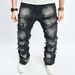 Men's Clothing Slim Fit Bootcut Trousers Men's Hip Hop High Street Men's Jeans_mkmklike.com