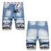 Men's Clothing Distressed And Ripped Men's Blue Distressed Denim Shorts – Vintage Washed 5-Inch Inseam (Straight Fit, Trendy Casual)_mkmklike.com