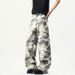 Suitable For All Seasons Gray White American Camouflage Jeans Men's Trendy High Street Hip Hop Straight Loose Wide Leg Long Pants_mkmklike.com