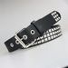 HOT 10pcs Women Men Casual PU Leather Rivets Adjustable Cinch Waistband for Daily Street 105cm Metal Pyramid Belt_mkmklike.com
