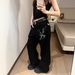 Women's Clothing Plus Size Slogan Letter Oversized Patchwork Jeans Trendy Curved Blade Pants Sexy English Style Fashion Denim_mkmklike.com