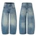 Men's Retro Washed Whisker Texture Curved Jeans American Style Unisex Baggy Wide Leg Trousers_mkmklike.com
