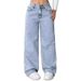 Women's plus Size Straight Leg Jeans High Street Style Loose Fit Versatile Bulk Discounts Available_mkmklike.com