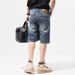 Men's Thin Light Blue Jeans Shorts High-End Jeans Men's Loose Straight Pants Men's Five-Point_mkmklike.com