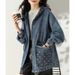 Women's Loose Large Size Denim Short Jacket with Hood Fashionable Korean Style Spring Autumn Waisted Casual Top_mkmklike.com