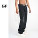 EF Denim | 2023 New Product, Black Straight Tube Personalized Trouser Leg Zipper Jeans Simple Versatile Casual Pants Men_mkmklike.com