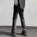 Nordmann American Style Black Jeans For Men With Distressed Edges, Casual Pants, New Loose Straight-Leg Patchwork_mkmklike.com