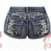 Betty Women's Cartoon Embroidered Rhinestone Denim Shorts Light Blue Sexy Jeans Factory Direct Wholesale Bottoms_mkmklike.com