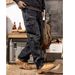 Men's Summer Trendy Ins Work Jeans Sandwashed Whiskered American High Street Loose Straight Leg Casual Style Jeans_mkmklike.com