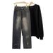 Men's Vintage High Street Jeans – Relaxed Straight Fit With Embroidery & Stretch (S-3xl, Black) Functional Stretch_mkmklike.com