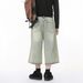Men's Clothing | New High Street Trend Light Color Distressed Irregular Ripped Wide Leg Denim Cropped Trousers_mkmklike.com