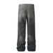 Washed Gradient Denim Cargo Men's Trendy Irregular Deconstructed Patchwork Design Sense Personality Loose Straight Long_mkmklike.com