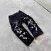 Fashion Trendy Brand Floral Print Jeans Unisex American Retro Washed Summer New Casual Loose Long Pants_mkmklike.com