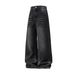 Men's Distressed Washed Jeans With Cat Whiskers - Loose Fit Straight Leg High Street Vintage Denim Pants For Autumn_mkmklike.com