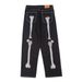 Dark Style Skeleton Embroidery Jeans Men's Ins High Street Loose Wide-Leg Trendy Casual Straight-Leg Pants_mkmklike.com