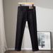 High-End Autumn Winter New Jeans Slim Straight Stretch Trendy Brand Long Pants Men Light Luxury European Goods Black_mkmklike.com