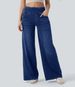 Women's Clothing High-Waisted Wide Leg Stretch Jeans – Comfortable & Flowy Streetwear Essential_mkmklike.com