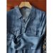 Chicco Fashionable New National Style Soft Draped Tencel Lyocell Button V-Neck Long Sleeve Denim Shirt For Women 2025 Spring_mkmklike.com