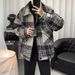 Woolen Tweed Style Plaid Men High-end Autumn New Trendy Brand Coat American Retro Loose Jacket_mkmklike.com