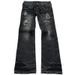 Y2K Gothic Grunge Vintage Washed Denim Jeans With Lace-Up Detail & Flared Hem For Streetwear Fashion_mkmklike.com