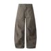 Men's Loose Wide-Leg Cargo With Knife Pleats, Vibe Trendy Brand High Street Solid Color Banana Pants_mkmklike.com