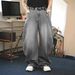 Cross Border American High Street Retro Street Fashion Black Loose Wide Leg Straight Casual Jeans_mkmklike.com