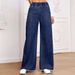 Women's Light Blue Distressed High-Waisted Jeans – Summer Loose Fit Cotton Straight-Leg Pants (S-3XL)_mkmklike.com