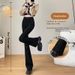 Fleece-Lined Thickened Black Pants For Women, New Autumn Winter Large Size High-Waisted Slimming And Height-Enhancing_mkmklike.com