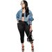 Women's Clothing Irregular Two-Wear Denim Jacket Indigo Blue Solid Workwear Streetwear Metal Buttons Spring/Autumn Fashion_mkmklike.com