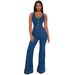Women's Sexy Denim Jumpsuit With Flared Pants – Casual Suspender Romper For Spring/Summer (Bluish, S-2XL)_mkmklike.com