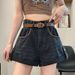 High Waisted Pear Shaped Figure Denim Shorts for Women plus Size Loose A-Line Wide Leg Pants Chubby Summer Thighs_mkmklike.com