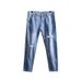 Large Size Men's Clothing Spring And Summer Thin Nine-point Jeans Men's Trend Loose And Fat Plus Size Ripped Jeans Men_mkmklike.com