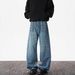 Vintage High-Waisted Distressed Jeans – Retro Wide Leg Denim Pants With Studded Details_mkmklike.com