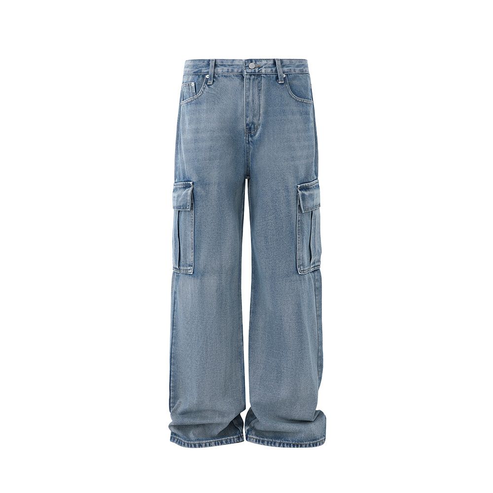 Men's Clothing Workwear Straight Jeans Men's Spring Loose Casual Long Pants Korean Style Trendy Wide Leg Pants_mkmklike.com