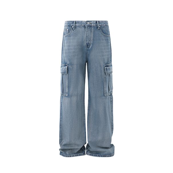 Men's Clothing Workwear Straight Jeans Men's Spring Loose Casual Long Pants Korean Style Trendy Wide Leg Pants_mkmklike.com