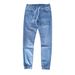 Foreign Trade Jogger Lace-Up Slim Fit Elastic Fashion Men's Jeans Size 29-36_mkmklike.com