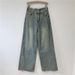 Retro, Youthful, Fashionable Ins-style Striped Jeans, 2024 New Trendy Design, Casual Wide-leg Long Pants For Women_mkmklike.com