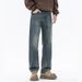 Cleanfit Elastic Autumn And Winter New Jeans Men's Fit Straight Loose Plus Large Size Youth Middle Waist Chaozhi Clothes Decoration K11 Denim Eight_mkmklike.com