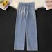 Men's Clothing Minimalist Men's Jeans, Instagram Worthy Retro Hong Kong Style, High Street Loose Straight Leg, Versatile Basic Casual Pants._mkmklike.com