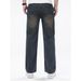 Men's Straight Leg Jeans Trendy Casual Black And Brown Versatile Trousers For All Seasons_mkmklike.com