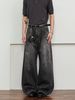 Men's Clothing Streetwear Splatter Paint Jeans For Men & Women, Vintage Loose-Fit Straight Denim Pants With Hand-Painted Graffiti Design_mkmklike.com