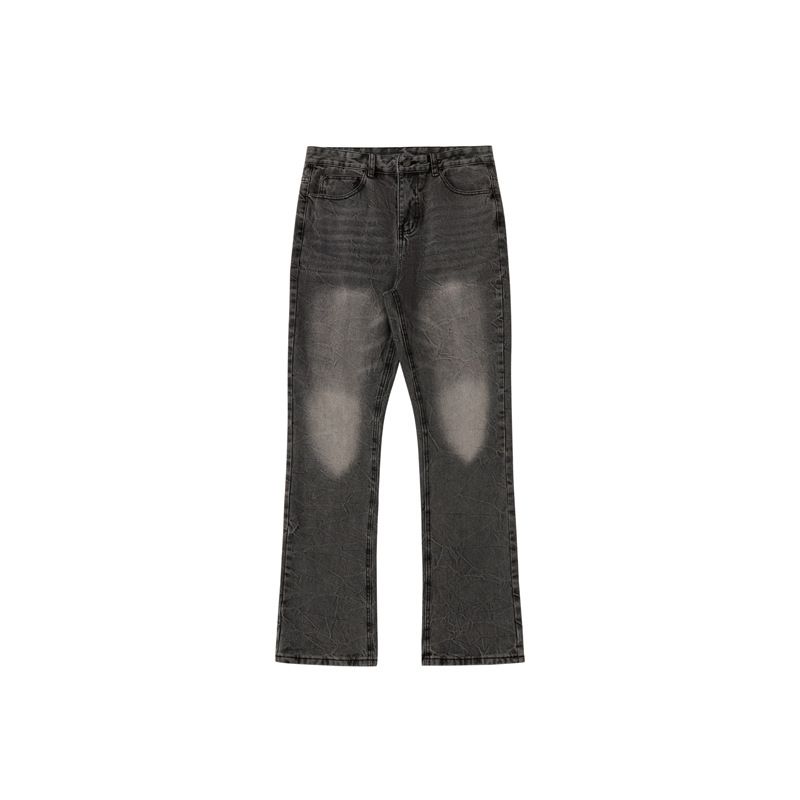 Men's Clothing Men's Clothing | Cleanfit American High Street Washed Ash Jeans Niche Design Flared Pants_mkmklike.com