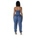 Women's Clothing Splicing Tube Top Women's High Elastic Fashion Waist Slimming Denim Jumpsuit_mkmklike.com