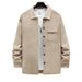 Cross-Border Autumn Casual Men's Heavyweight Twill Turn-Down Collar Long Sleeve Top European And American_mkmklike.com