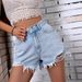 Trendy Girl Closet Trendy Girl Closet 47#In Stock - 35865# Cross-Border Women's Fashion INS New Casual High-Waisted Frayed Ripped Denim Shorts_mkmklike.com